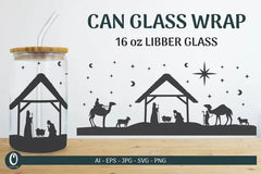 Nativity Scene Libbey Beer Glass Can Wrap SVG Bundle - CraftNest - Digital Crafting and Art