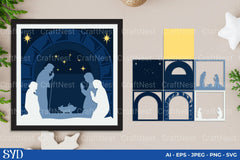 Nativity Scene 3D Layered Papercut SVG Bundle - CraftNest - Digital Crafting and Art