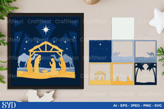 Nativity Scene 3D Layered Papercut SVG Bundle - CraftNest - Digital Crafting and Art
