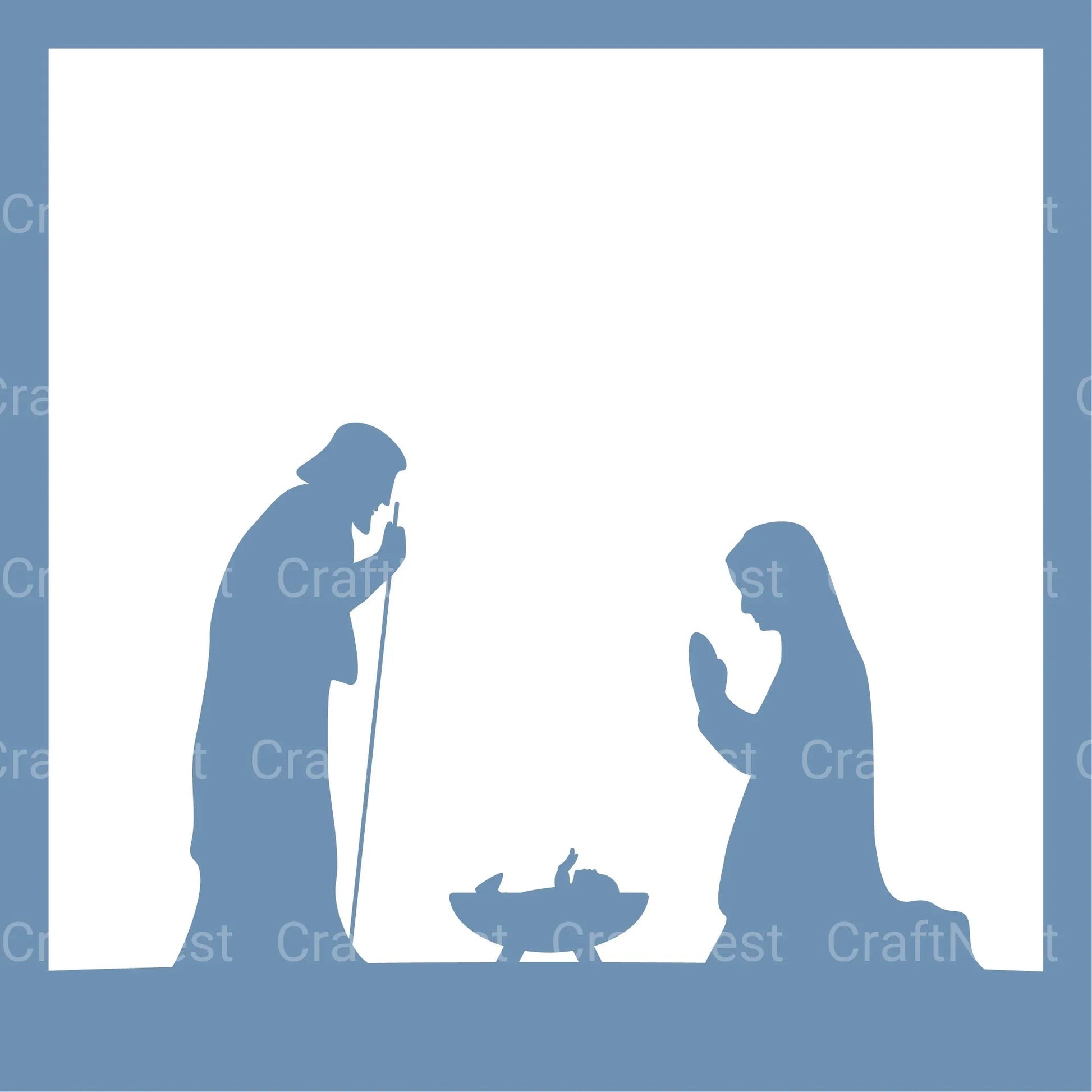 Nativity Scene 3D Layered Papercut SVG Bundle - CraftNest - Digital Crafting and Art
