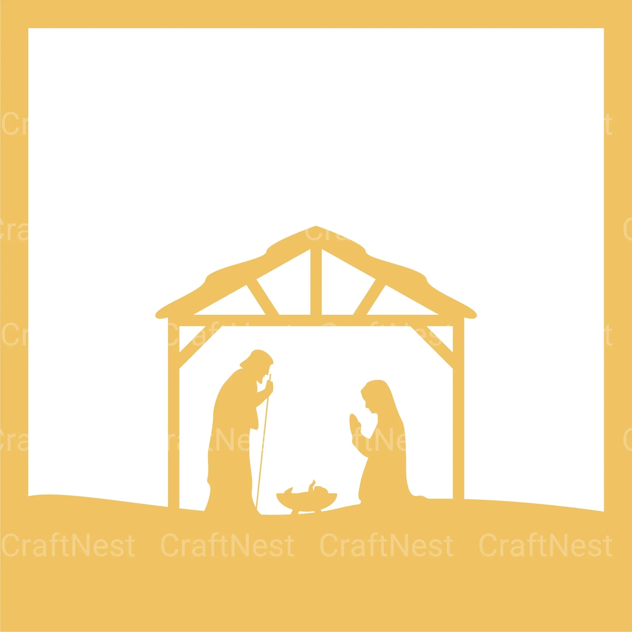 Nativity Scene 3D Layered Papercut SVG Bundle - CraftNest - Digital Crafting and Art