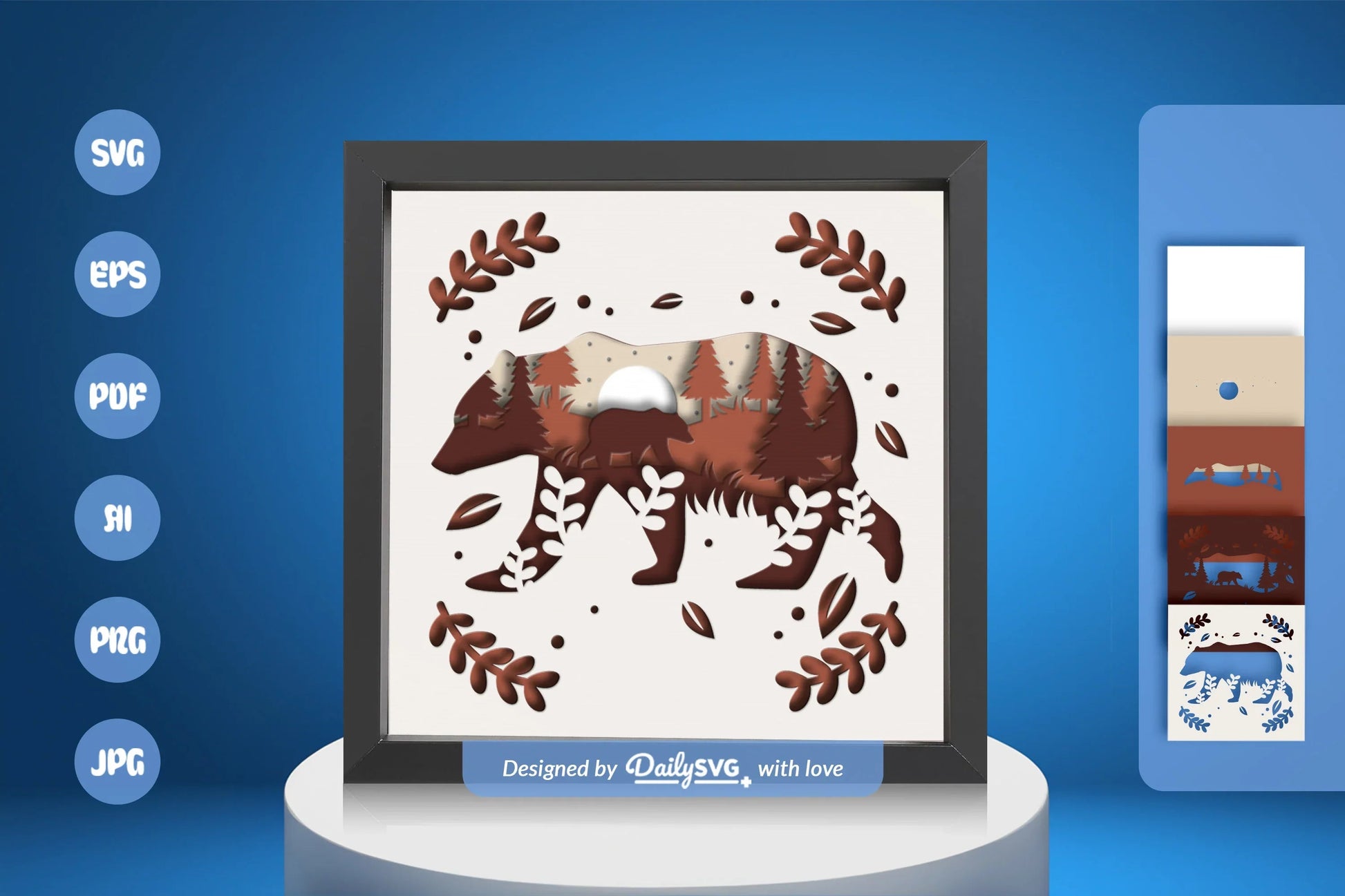 Nature Bear Papercut SVG Bundle - CraftNest - Digital Crafting and Art