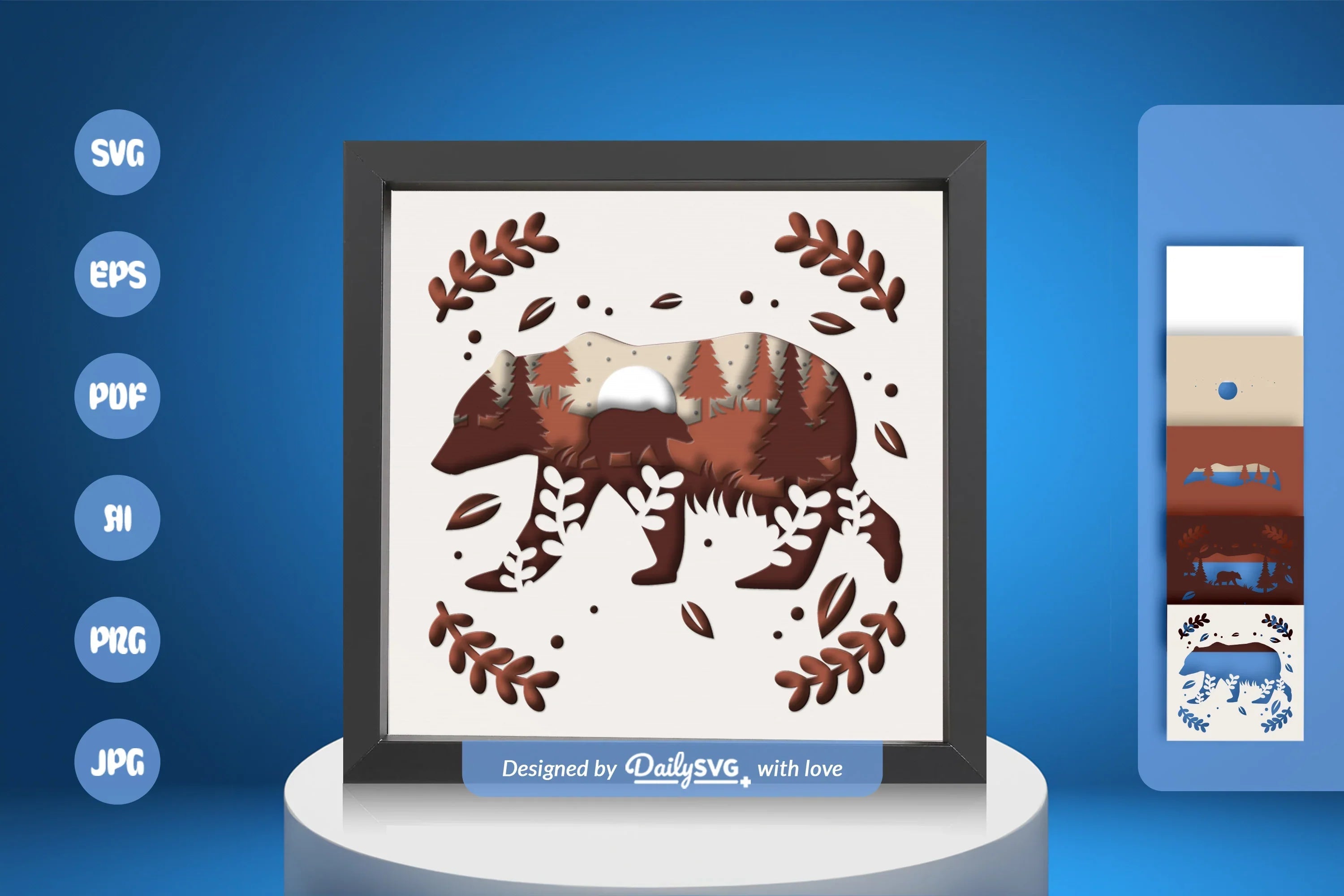 Nature Bear Papercut SVG Bundle - CraftNest - Digital Crafting and Art
