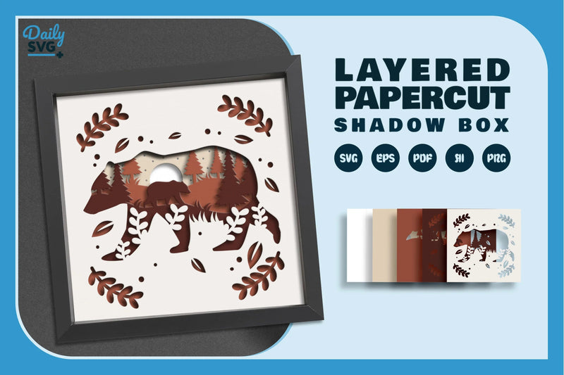 Nature Bear Papercut SVG Bundle - CraftNest - Digital Crafting and Art