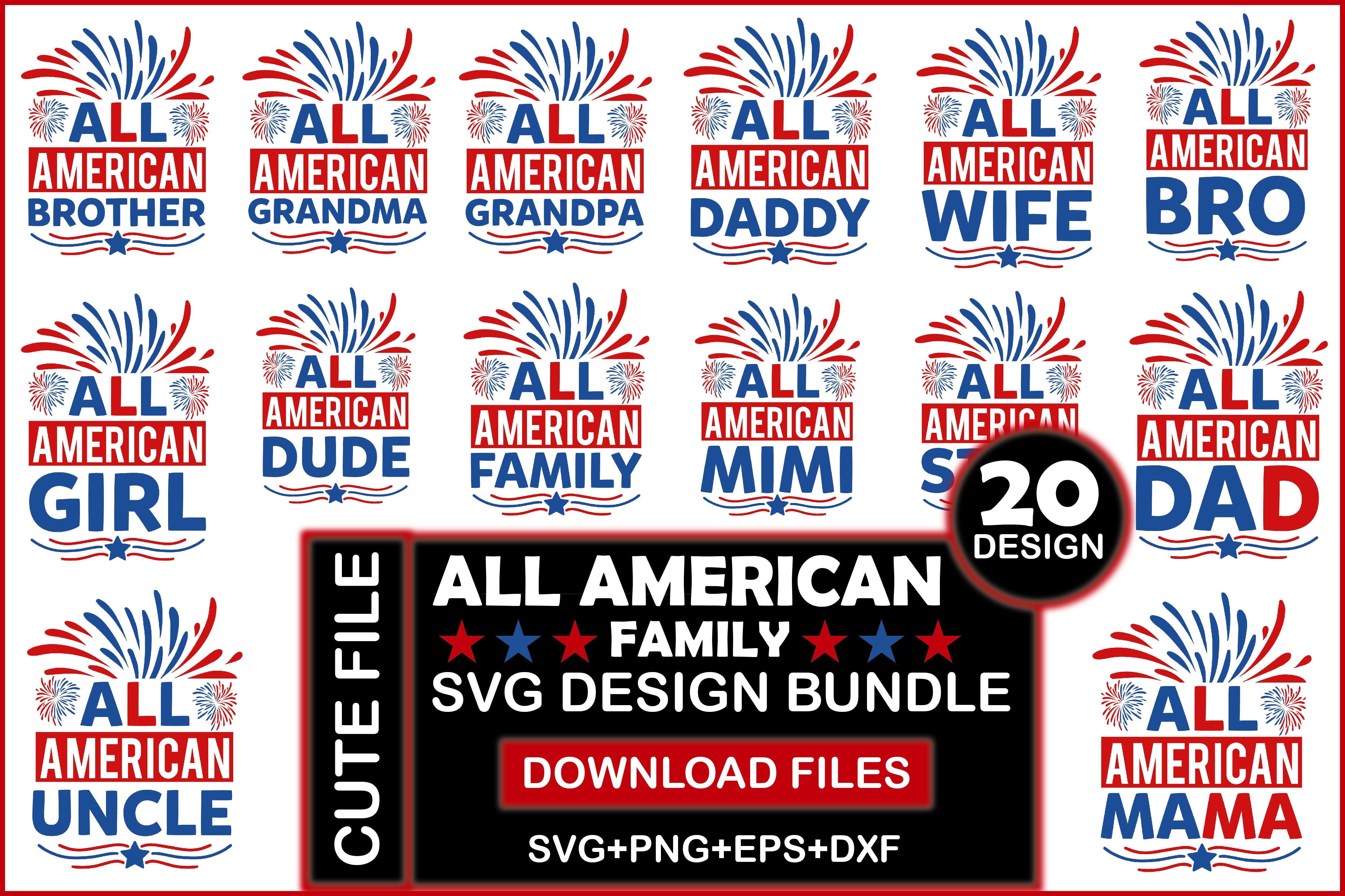 All American Family SVG Bundle
