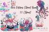 Neon Octopus Clipart Bundle