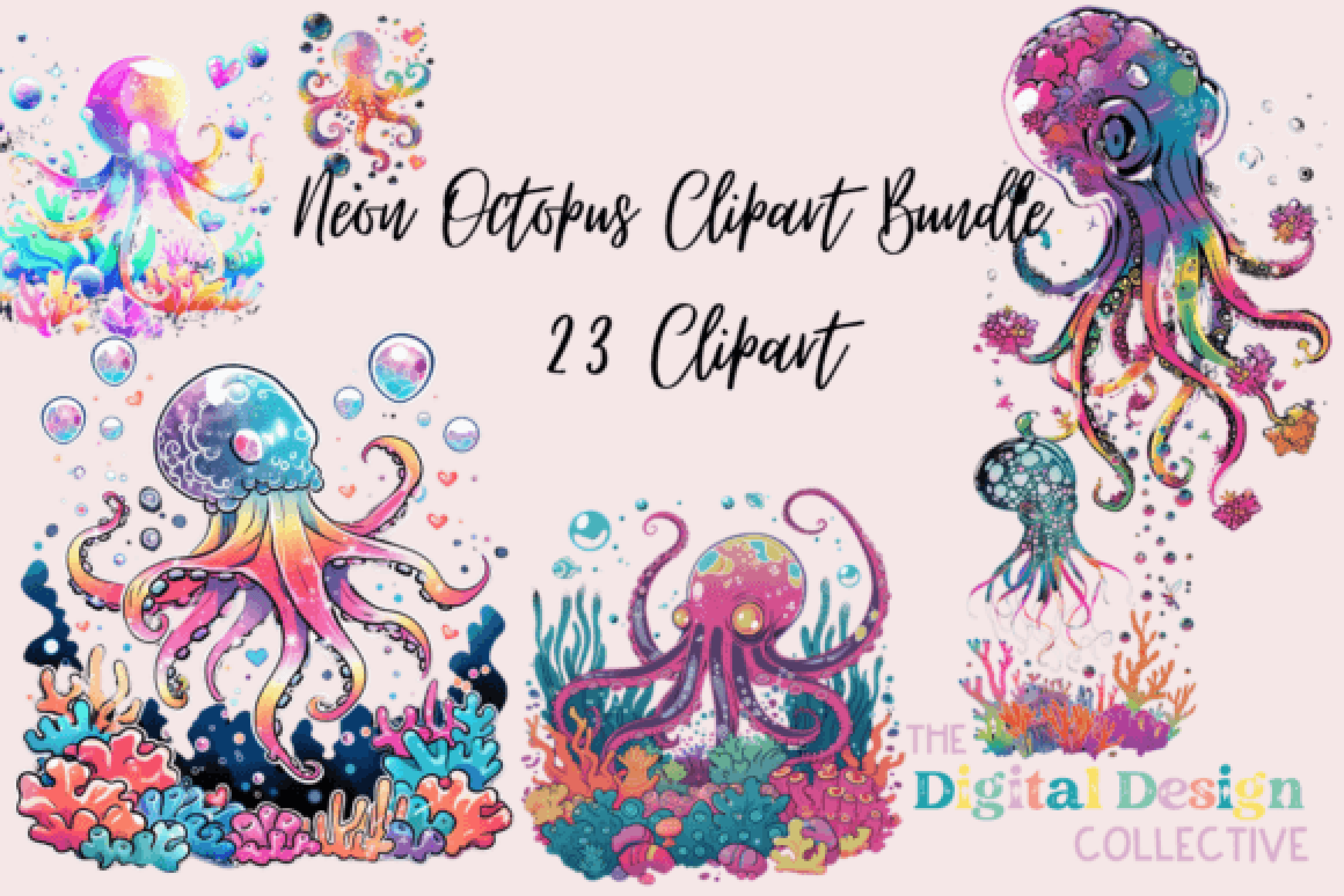 Octopus Clipart Bundle - CraftNest - Digital Crafting and Art