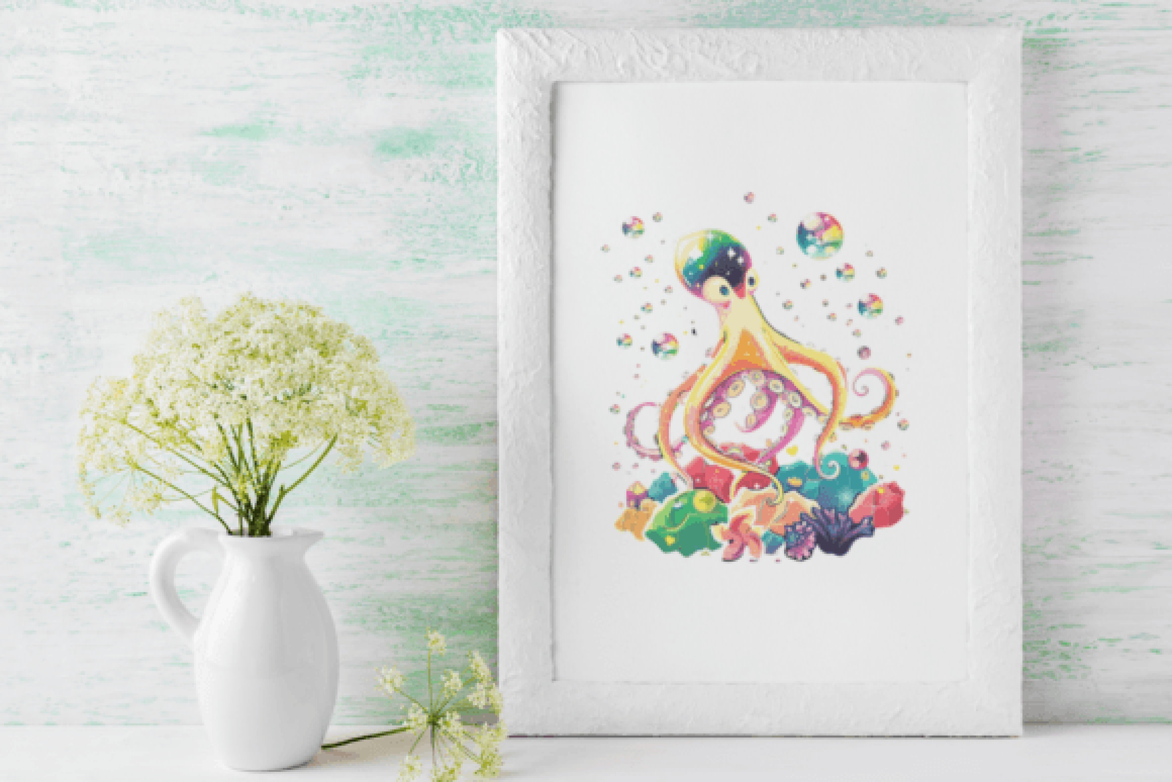 Neon Octopus Clipart Bundle