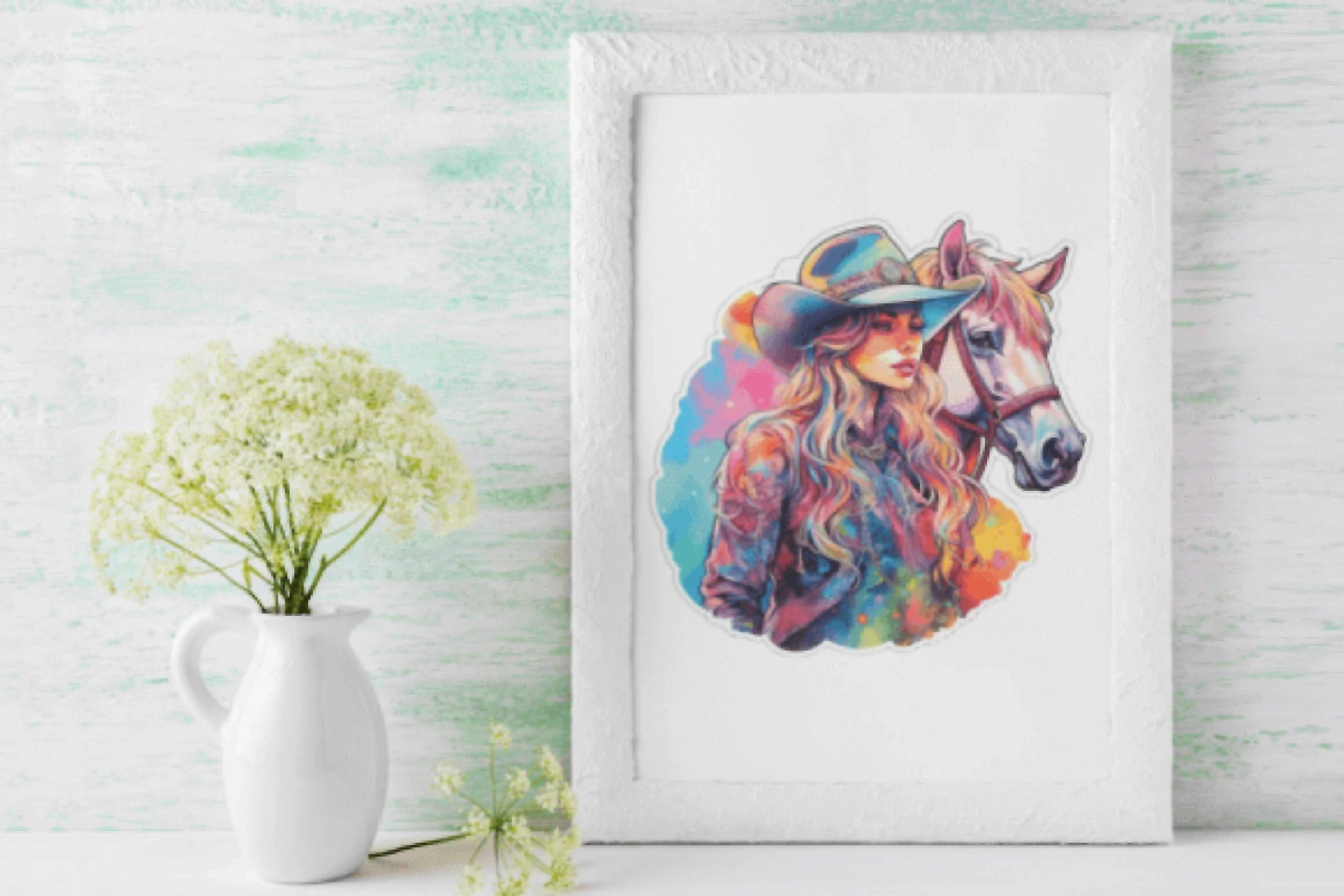 Neon Western Horses Sticker Clipart Bundle - CraftNest - Digital Crafting and Art