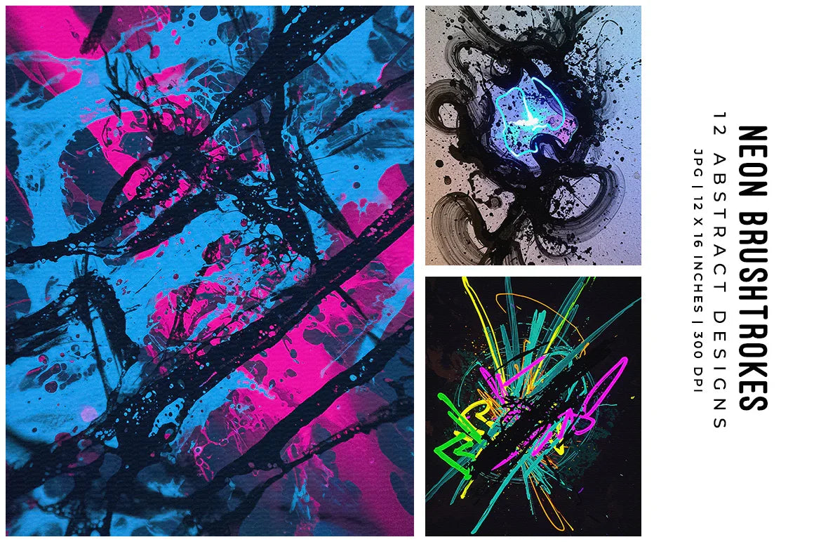 Neon Brushstrokes - Wall Art - CraftNest - Digital Crafting and Art