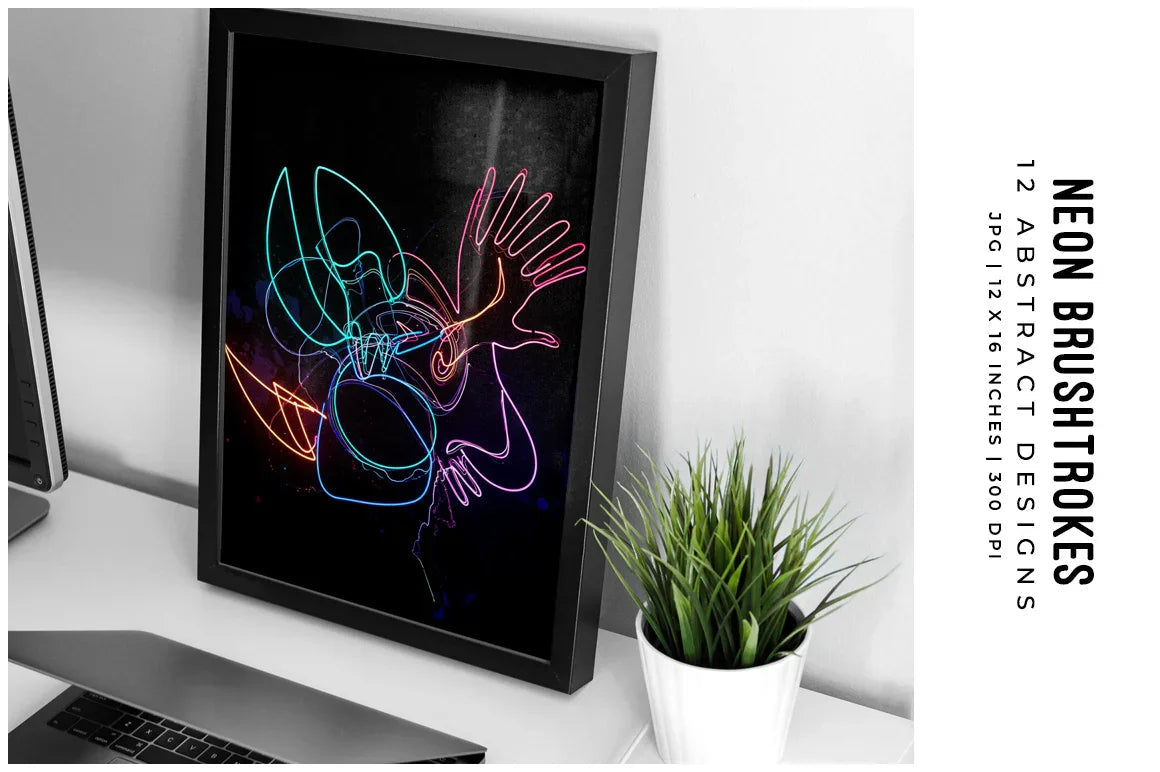 Neon Brushstrokes - Wall Art - CraftNest - Digital Crafting and Art