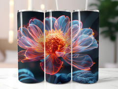 Neon Flowers Tumbler Wrap - CraftNest - Digital Crafting and Art