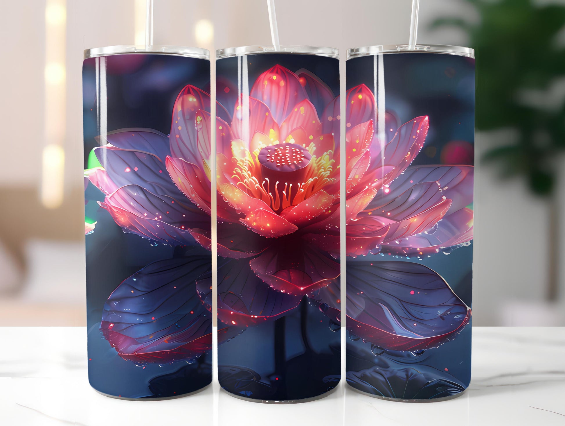 Neon Flowers Tumbler Wrap - CraftNest - Digital Crafting and Art