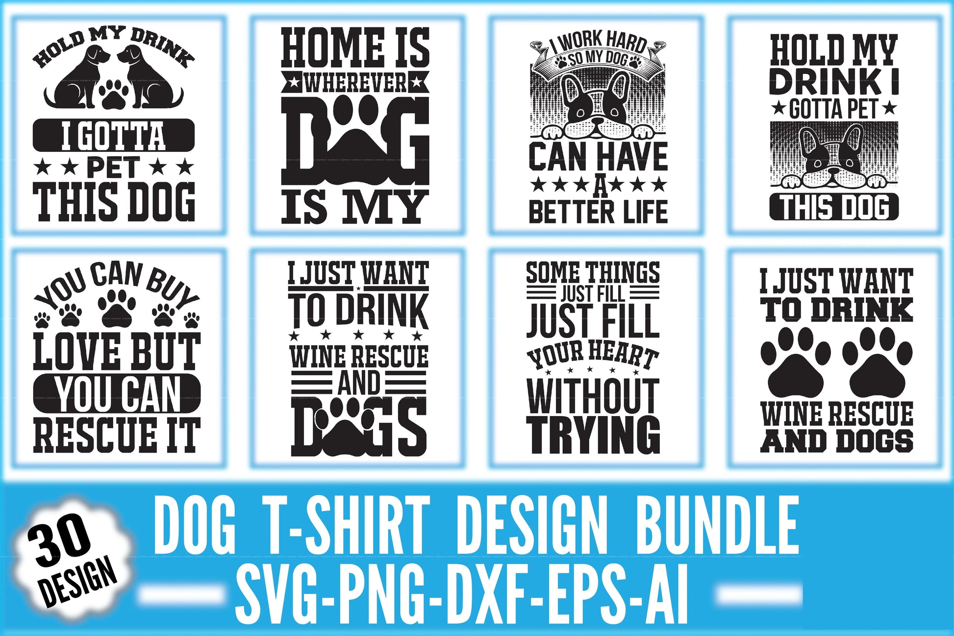 Dog Design SVG Bundle 4 - CraftNest - Digital Crafting and Art