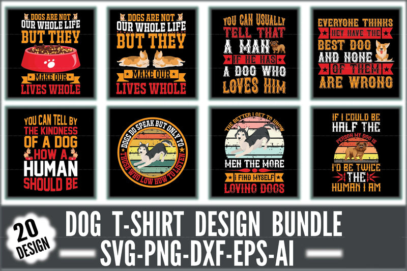 Dog T-Shirt Design SVG Bundle 3 - CraftNest - Digital Crafting and Art