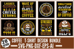 Coffee T-Shirt Design SVG Bundle 2 - CraftNest - Digital Crafting and Art