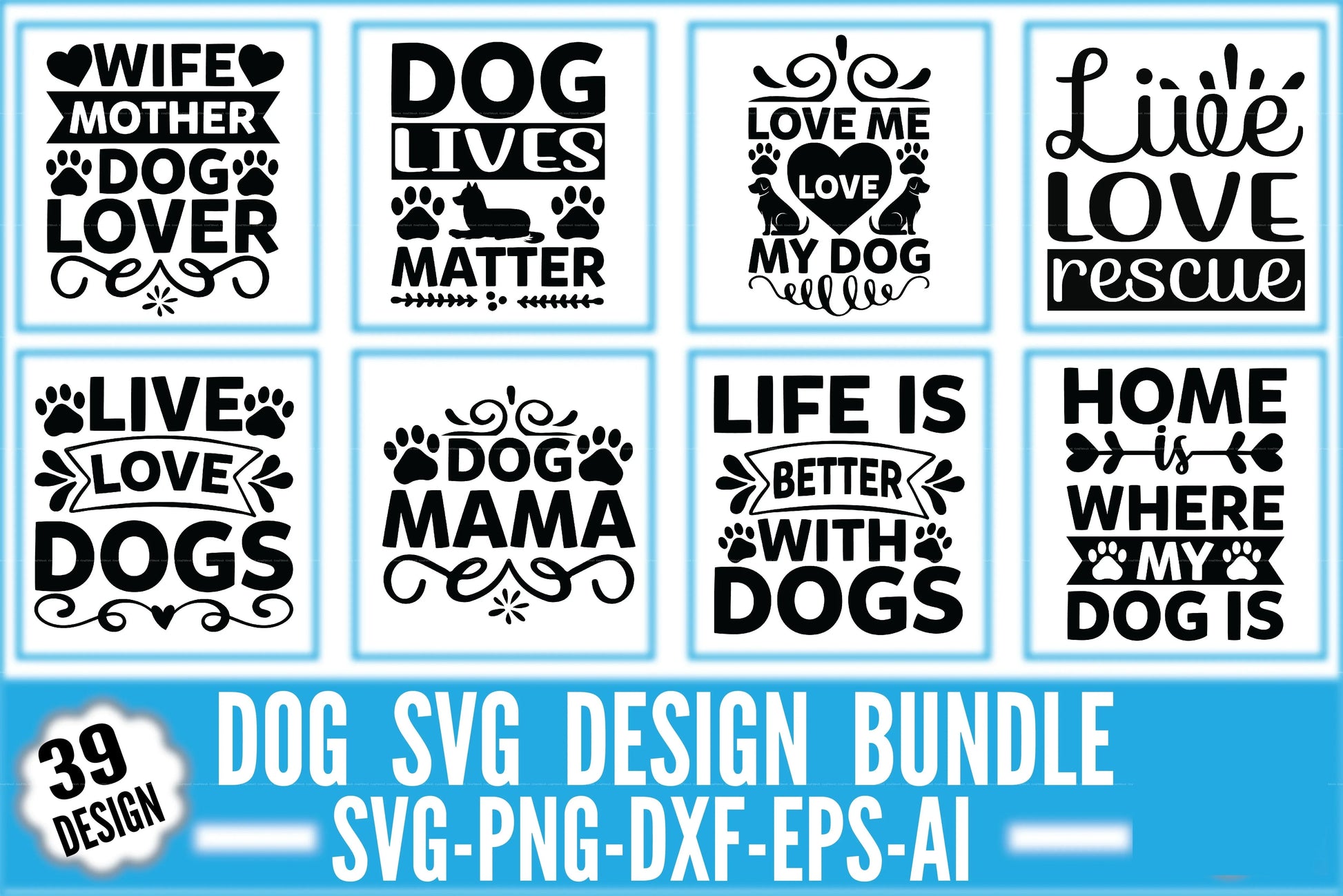 Dog Design SVG Bundle 3 - CraftNest - Digital Crafting and Art