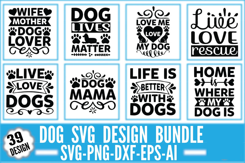 Dog Design SVG Bundle 3 - CraftNest - Digital Crafting and Art
