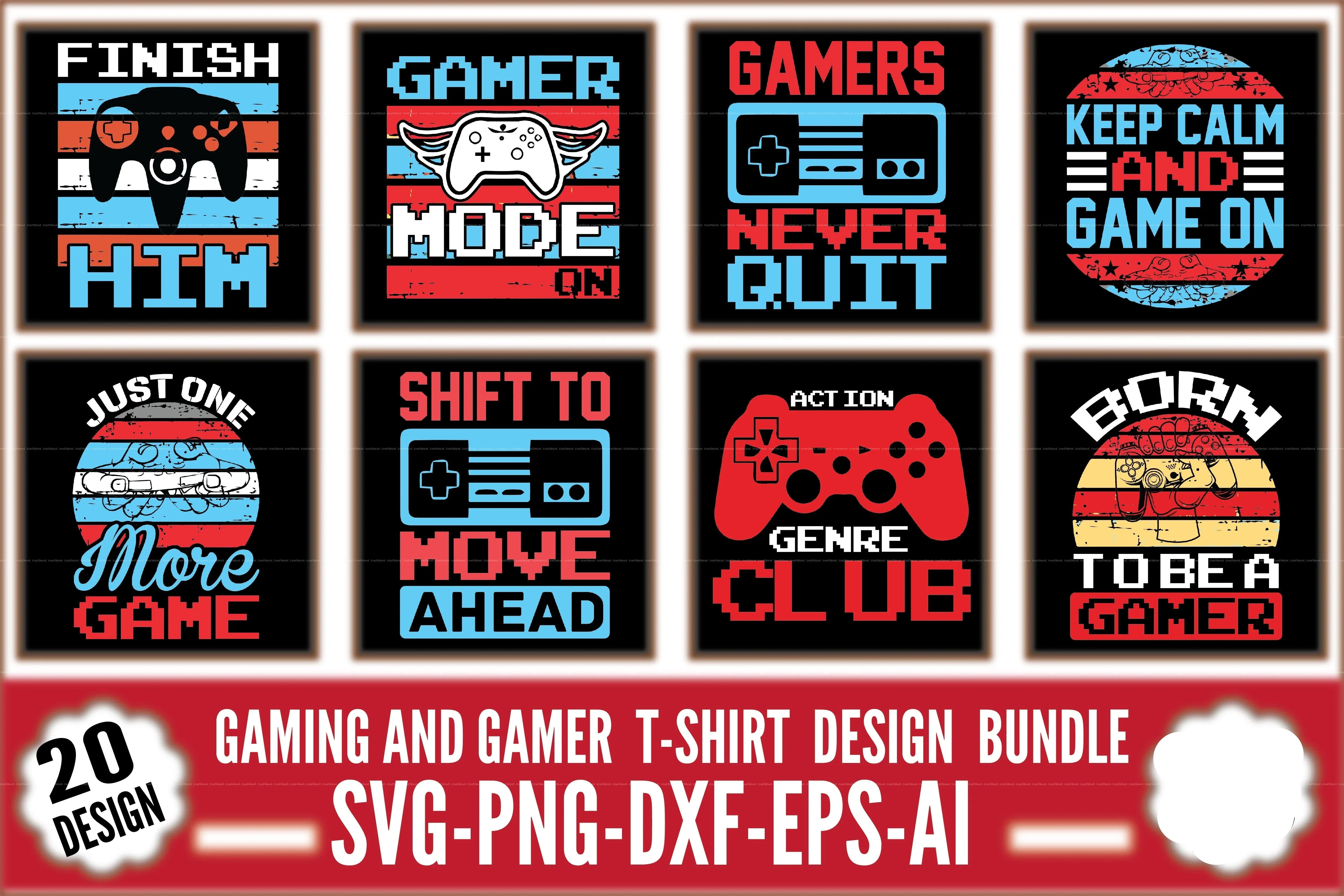 Gaming T-Shirt Design SVG Bundle