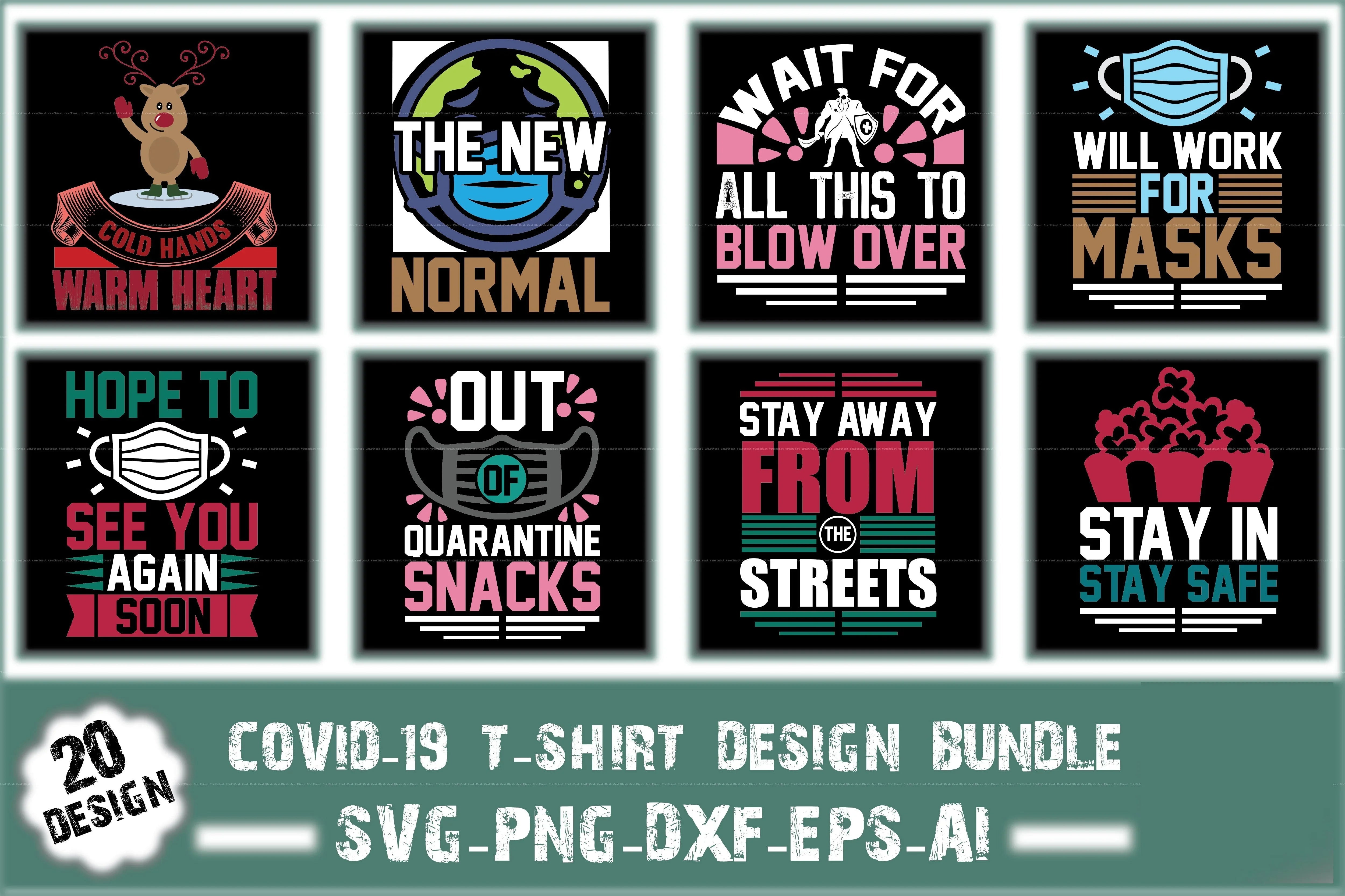 COVID-19 T-Shirt Design SVG Bundle