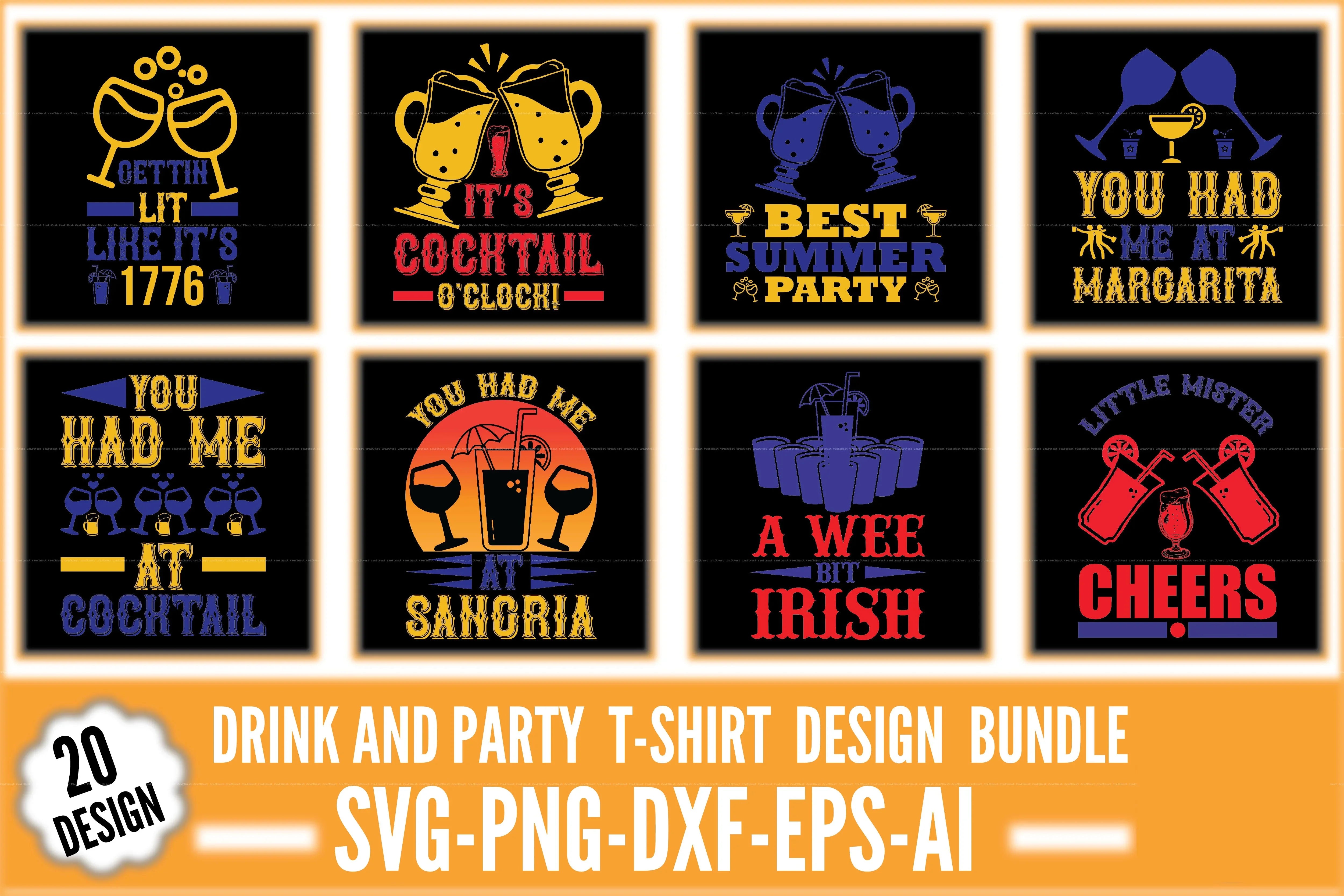 Drink & Party SVG Design Bundle