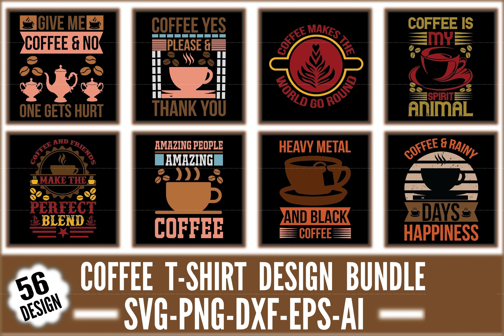 Coffee T-Shirt Design SVG Bundle 1 - CraftNest - Digital Crafting and Art