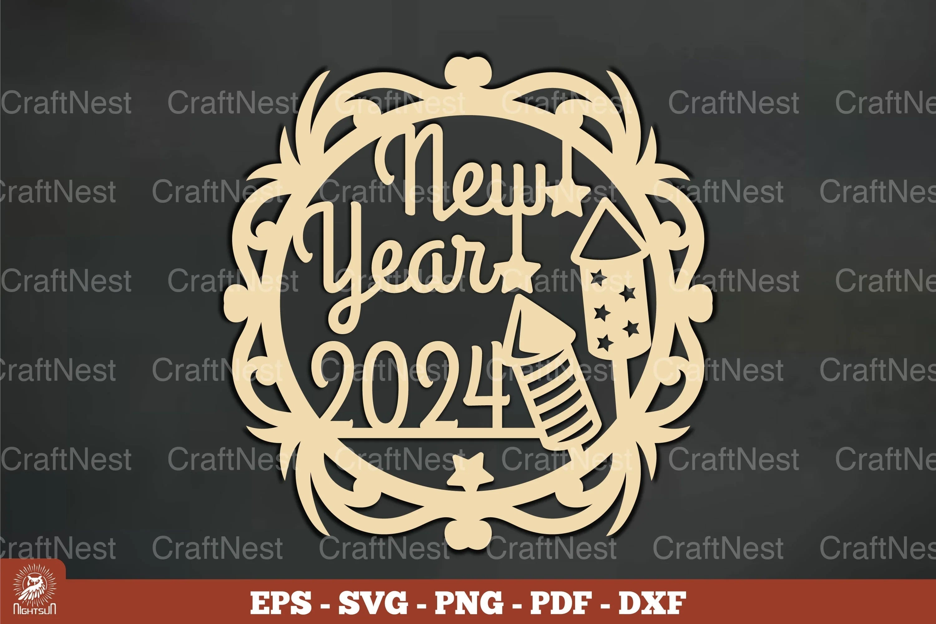 Vintage New Year 2024 Ornament Clipart Bundle - CraftNest - Digital Crafting and Art