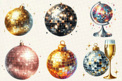 New Year Disco Balls Clipart Bundle - CraftNest - Digital Crafting and Art