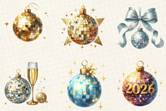 New Year Disco Balls Clipart Bundle - CraftNest - Digital Crafting and Art