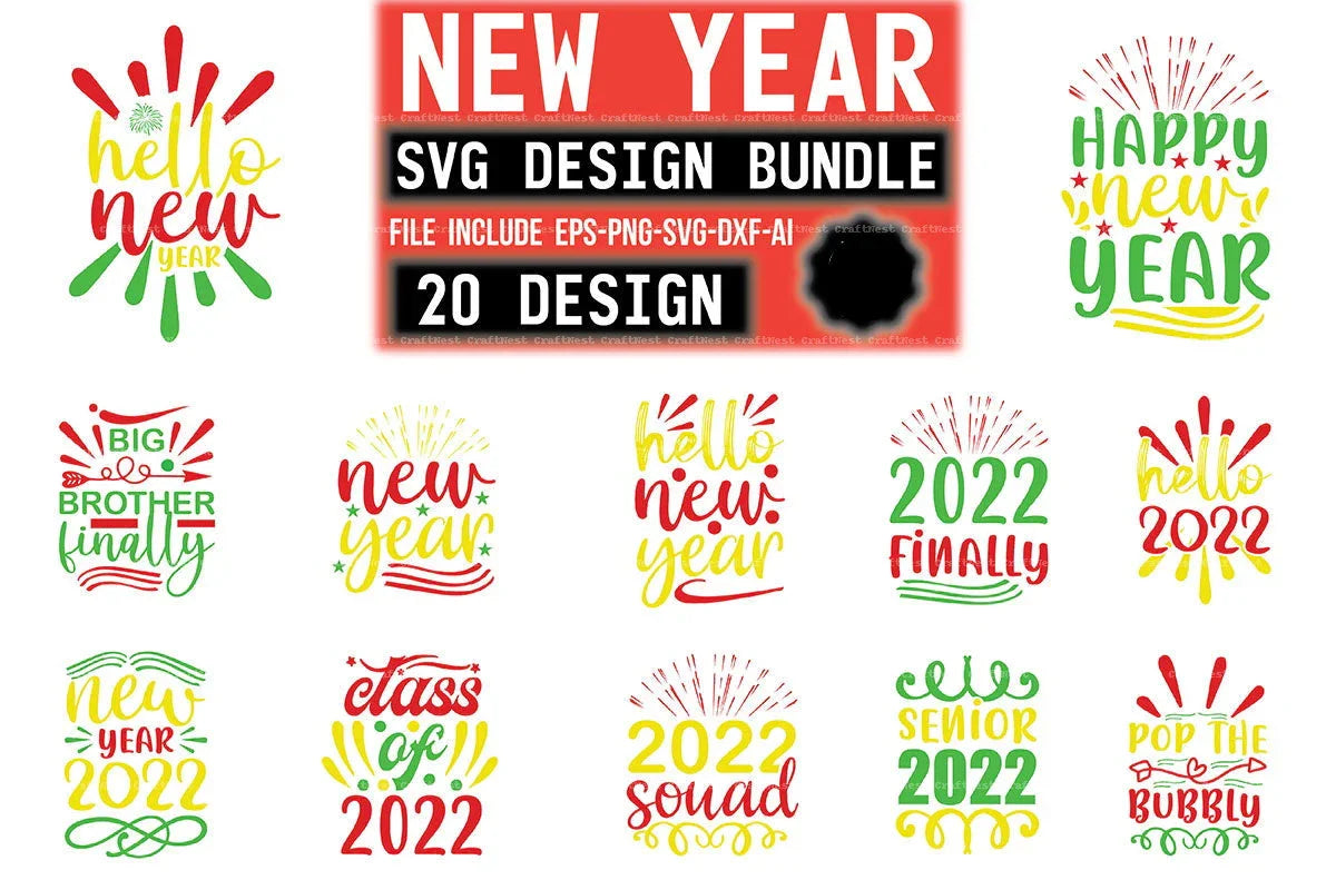 New Year 20 SVG Bundle