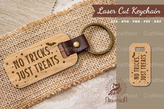 No Tricks Just Treat Laser Cut Keychain Design - CraftNest - Digital Crafting and Art