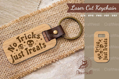 No Tricks Just Treat Laser Cut Keychain Design - CraftNest - Digital Crafting and Art