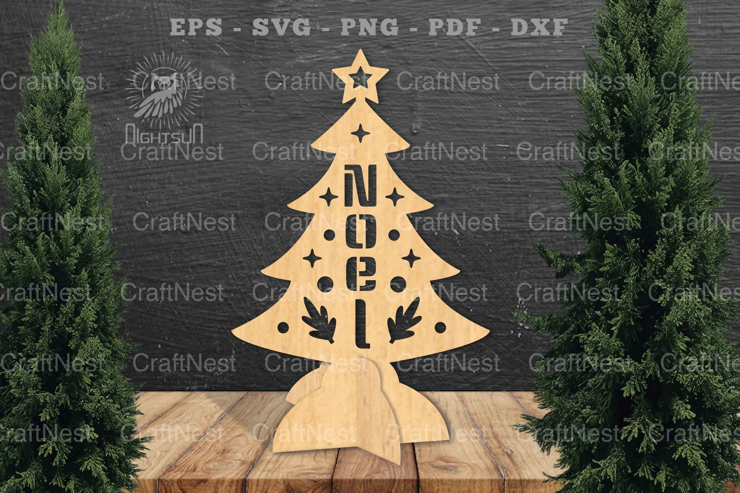 Noel Christmas Tree Laser Cut Home Decor Clipart Bundle - CraftNest - Digital Crafting and Art