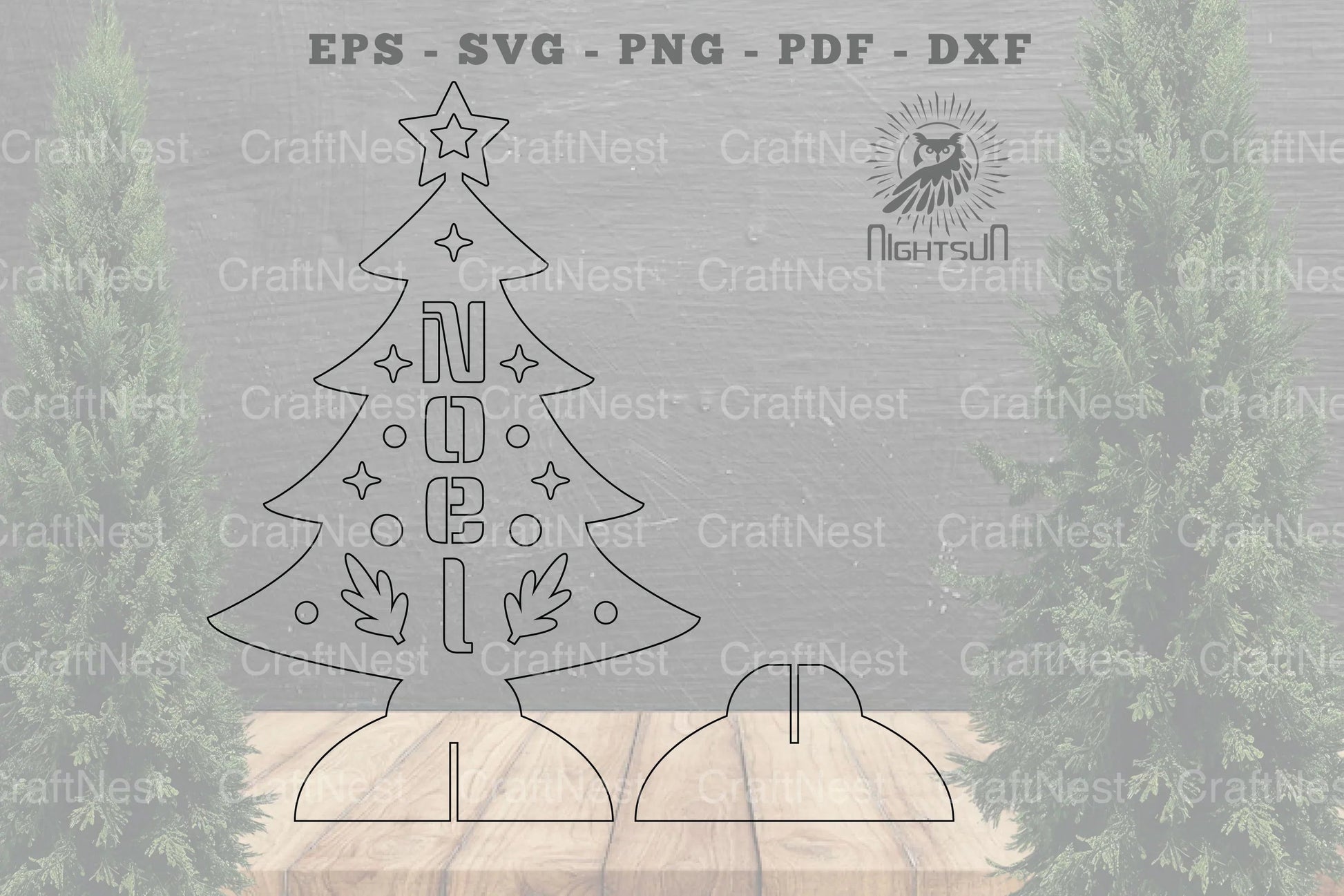 Noel Christmas Tree Laser Cut Home Decor Clipart Bundle - CraftNest - Digital Crafting and Art