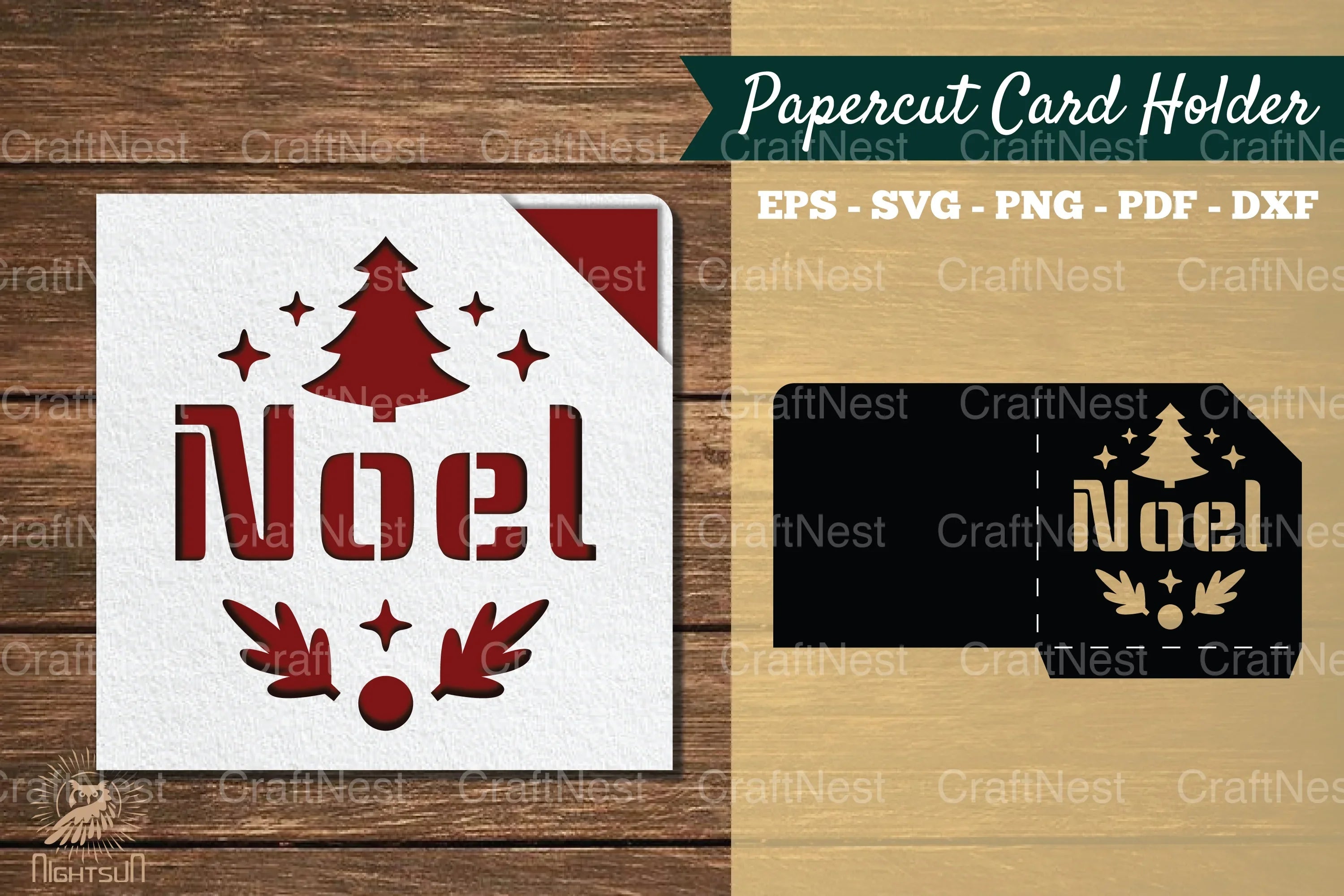 Noel Papercut Card Holder Clipart Bundle - CraftNest - Digital Crafting and Art