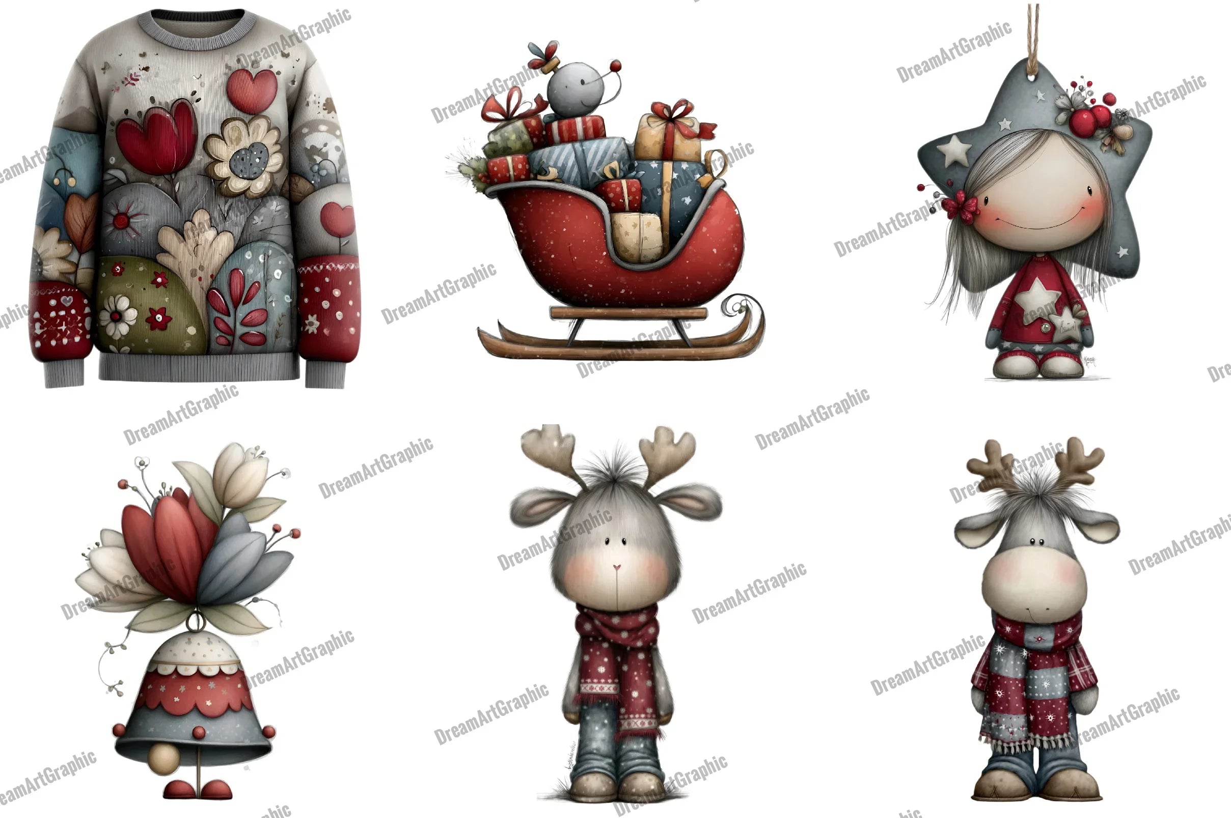 Nordic Christmas Clipart Bundle - CraftNest - Digital Crafting and Art