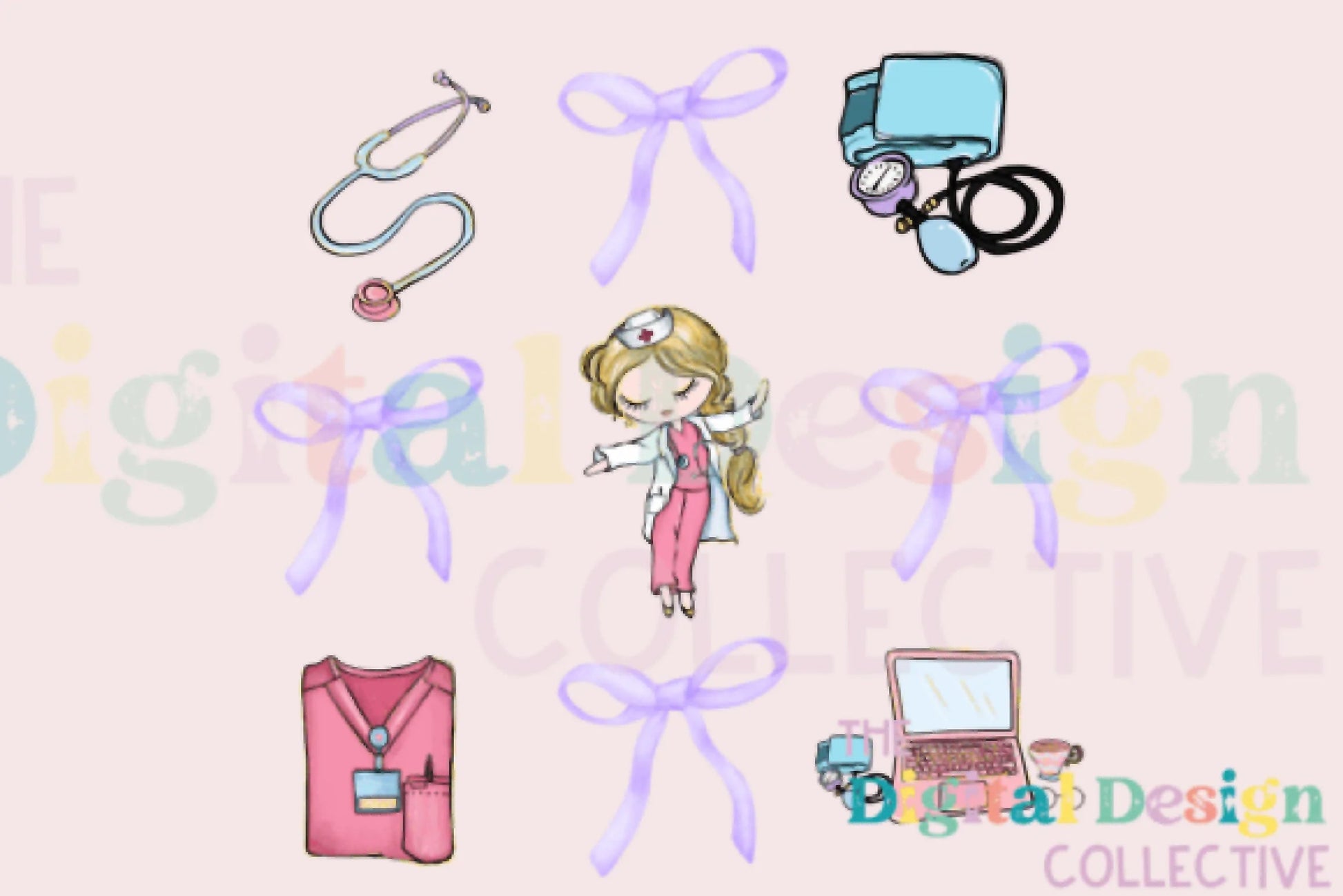 Nurse Coquette Bow Clipart Bundle - CraftNest - Digital Crafting and Art
