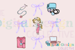 Nurse Coquette Bow Clipart Bundle - CraftNest - Digital Crafting and Art