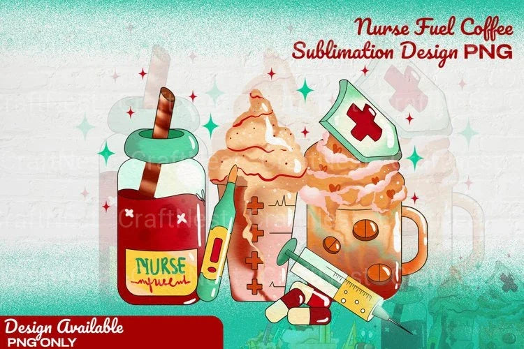 Nurse Fuel Coffee Latte Clipart Bundle - CraftNest - Digital Crafting and Art