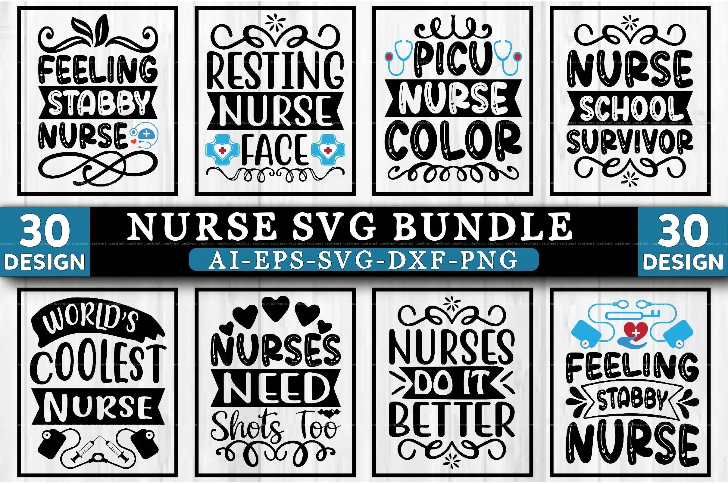 Nurse SVG Bundle 88 - CraftNest - Digital Crafting and Art