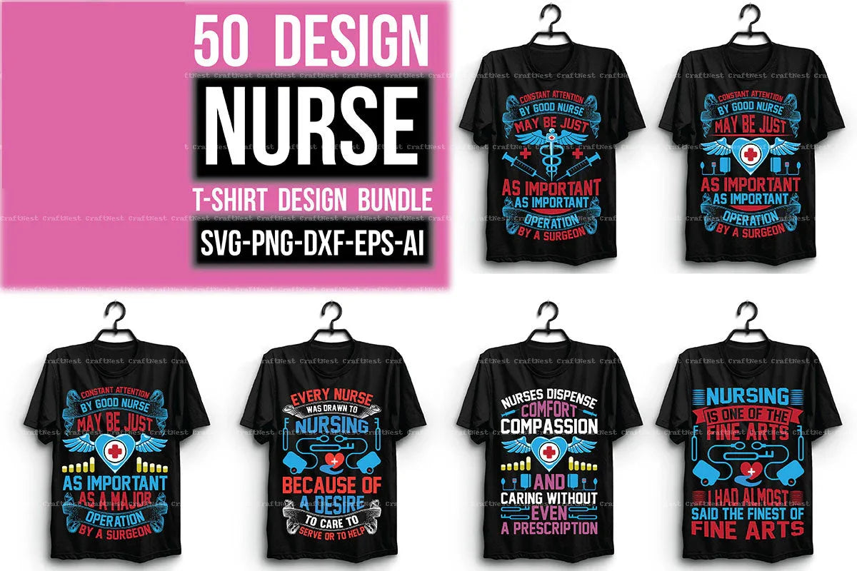Nurse T-Shirt SVG Bundle - CraftNest - Digital Crafting and Art