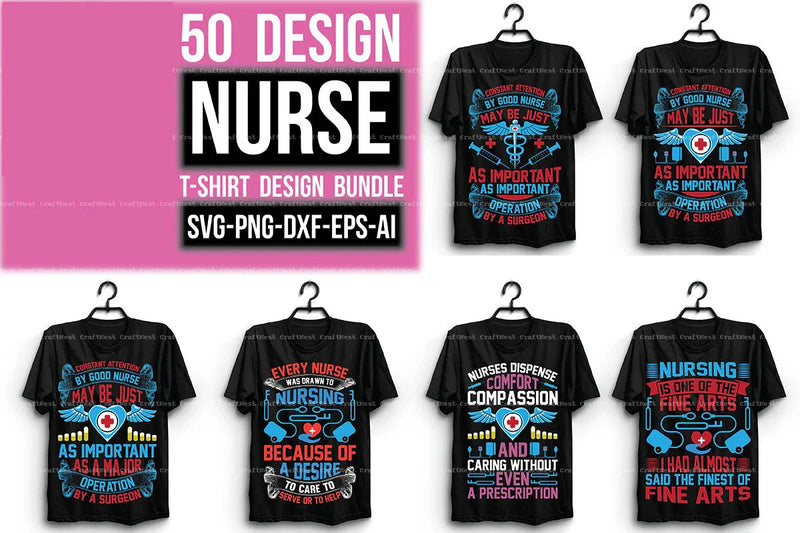 Nurse T-Shirt SVG Bundle - CraftNest - Digital Crafting and Art