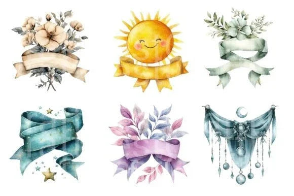 Nursery Ribbon Banner Clipart Bundle - CraftNest - Digital Crafting and Art