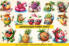Funny Fruit Clipart Bundle - CraftNest - Digital Crafting and Art