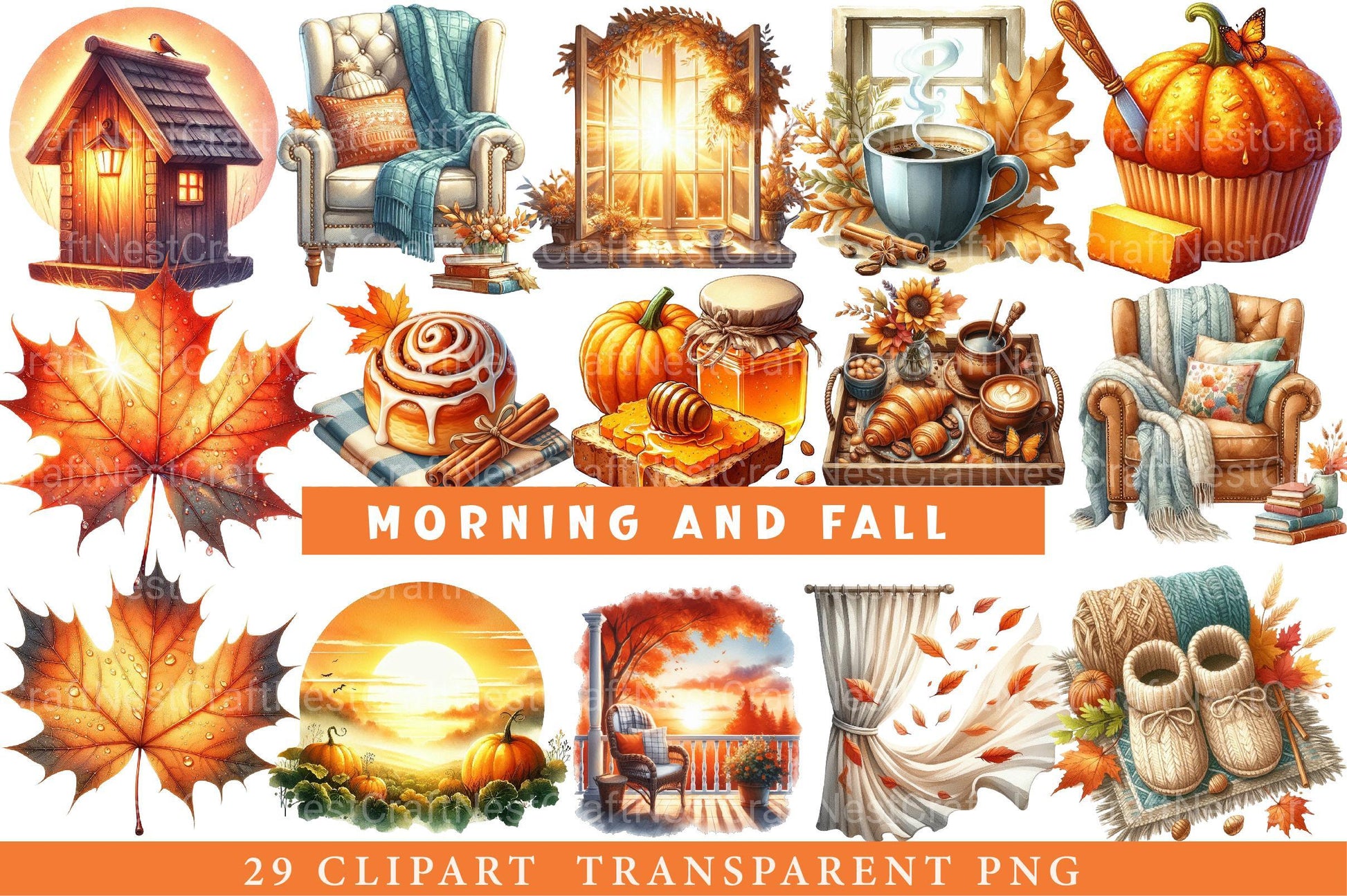 Morning and Fall Clipart - CraftNest - Digital Crafting and Art