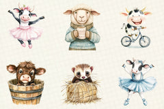 Funny Farm Animals Clipart Bundle - CraftNest - Digital Crafting and Art