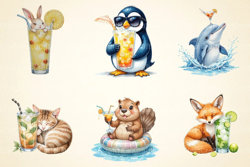 Summer Animals Clipart Bundle - CraftNest - Digital Crafting and Art