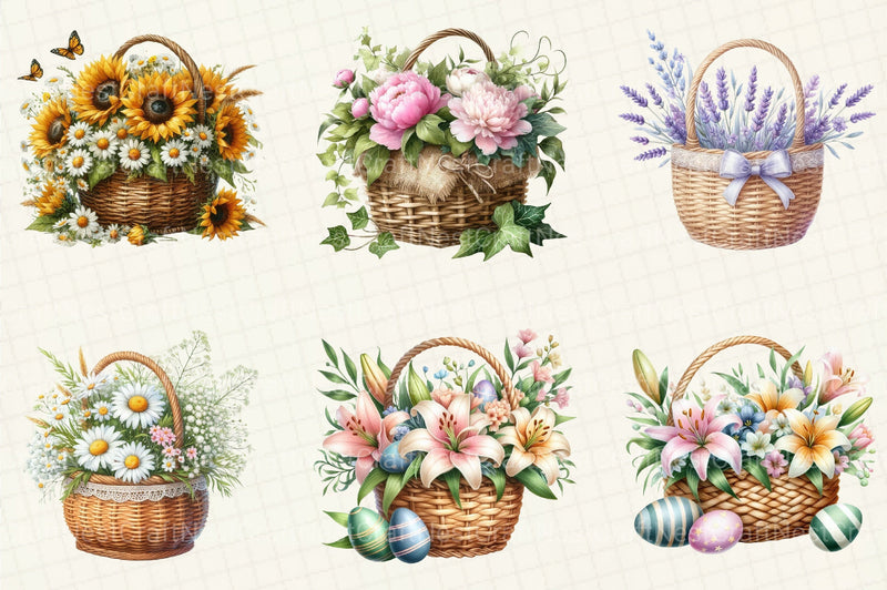 Flower Basket Clipart Bundle - CraftNest - Digital Crafting and Art