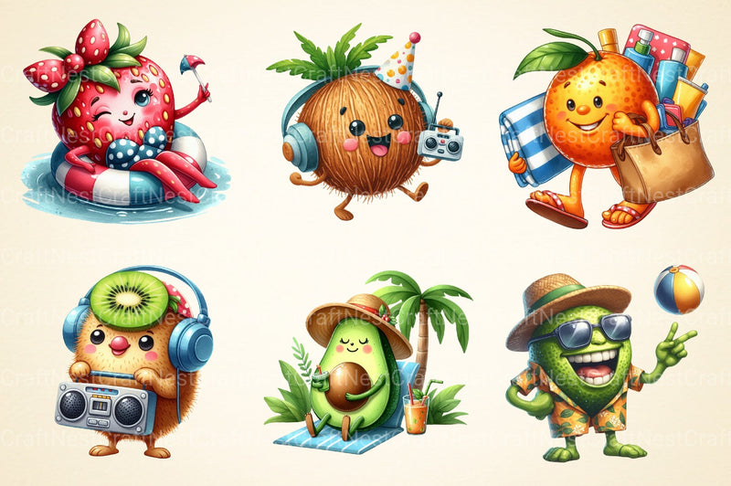 Funny Fruit Clipart Bundle - CraftNest - Digital Crafting and Art