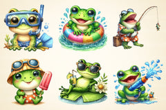 Summer Frog Clipart Bundle - CraftNest - Digital Crafting and Art